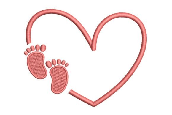 Review: Baby Footprints in Heart Embroidery Design