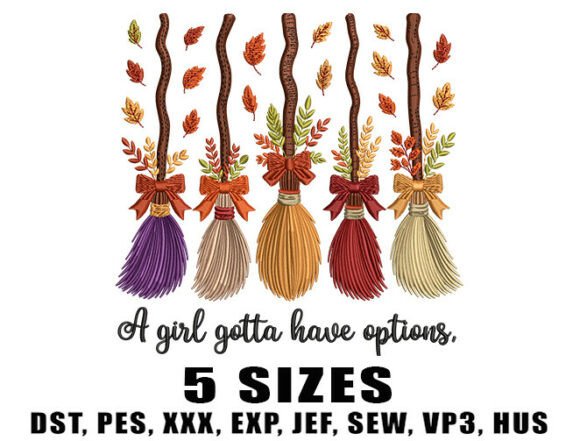 Review: Cute Fall Witch Brooms Embroidery Design
