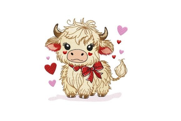 Reviewing the Baby Highland Cow Embroidery Design