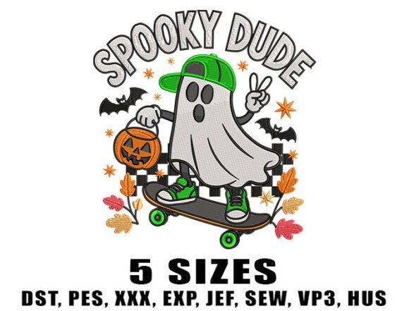 Reviewing the Boy Skateboard Ghost Embroidery Design